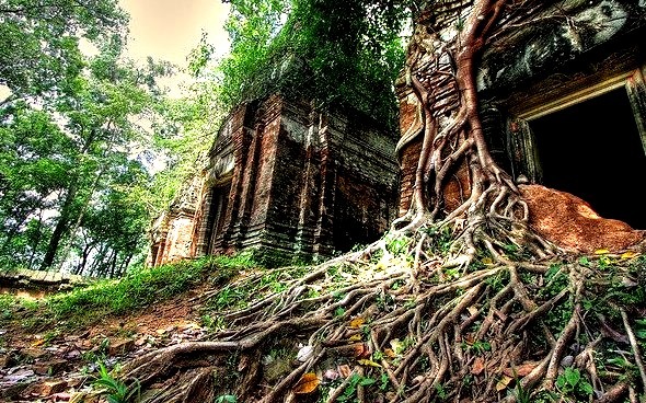 by Bob Lawlor on Flickr.Prasat Pram temples in Koh Ker, former capital of the khmer empire, Cambodia.