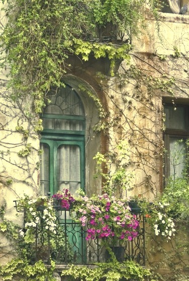 Flowered Balcony, Paris, France