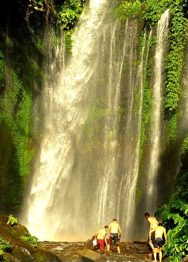 Tiu Kelep Waterfall in Lombok Island, Indonesia