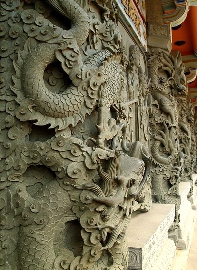 Architectural details at Po Lin Monastery, Lantau Island, Hong Kong