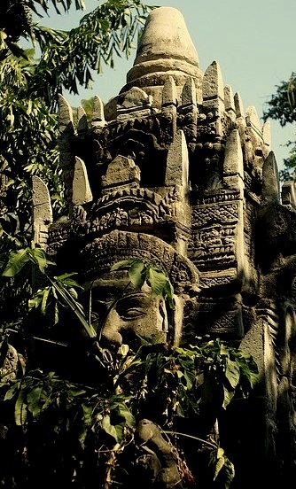 Hidden in the forest, khmer heritage near Angkor Wat, Cambodia