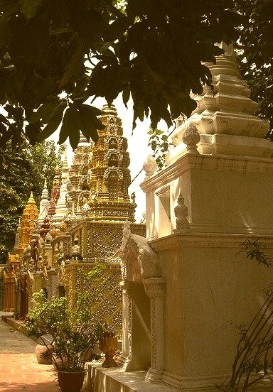 Chedis at Wat Lanka Temple in Phnom Penh, Cambodia