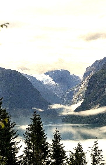 View upon the beautiful Loen Lake, Norway