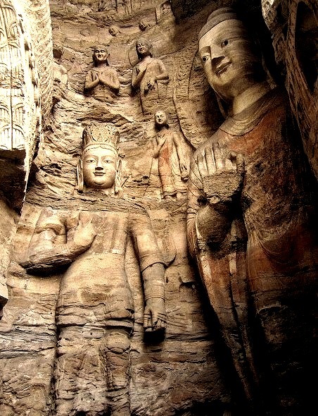 Stone carved Buddhas at Yungang Grottoes in Datong, China
