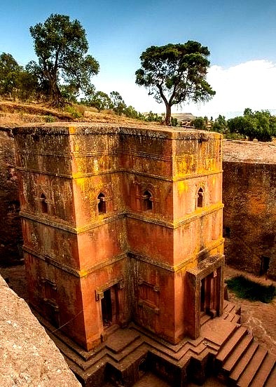 The rock-hewn church of Bet Giyorgis in Lalibela, Ethiopia